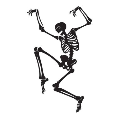 Siluet Dansçı İskelet Vektör Çizimi Cadılar Bayramı Tasarımı