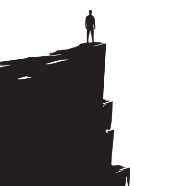 Uçurumun kenarındaki Siluet Göze çarpan Manzara