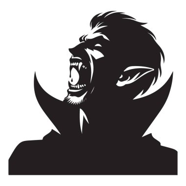 Ürkütücü Vampir Görüntü Çizimi Cadılar Bayramı ve Korku Teması Tasarımı