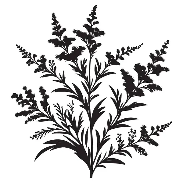 Hassas Bitki Silüeti Vektör El Sanatları ve Dekorasyon için Çiçek Tasarımı