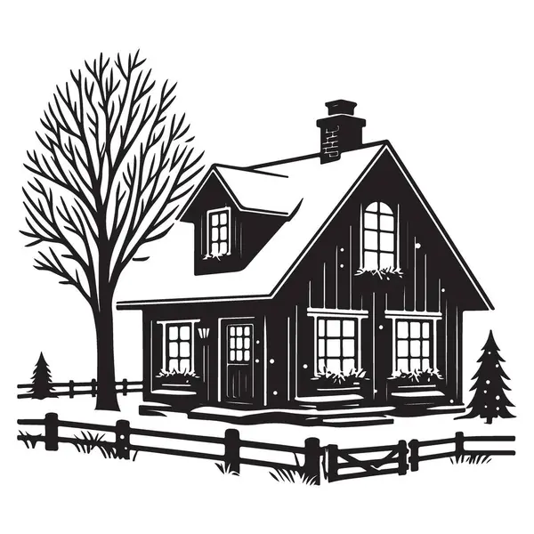 Tatiller için Siluet Kulübesi Kış Sahnesi Görüntü Vektör ResmiComment