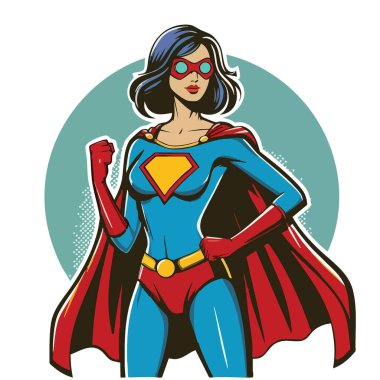 Klasik çizgi roman estetiği ve aksiyon pozuyla süper kahraman çizimi
