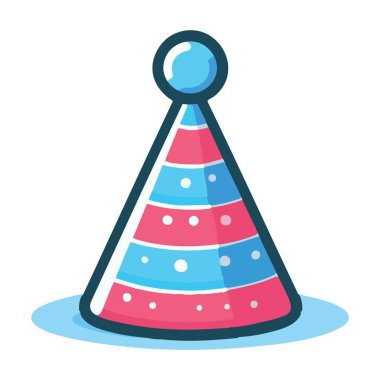 Kutlamalar ve Doğum Günü Eğlencesi için Renkli Parti Şapka Çizimi