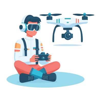 İHA Operatörü VR Gözlükleri Görüntü Geleceği Teknolojisi Konseptiyle Uçuyor