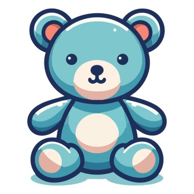 Çocuklar ve Bebekler için Tatlı Oyuncak Ayı Vektör İllüstrasyonu