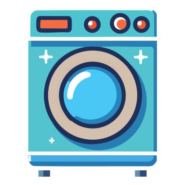 Çamaşır günleri ve temizlik hizmetleri için çamaşır makinesi illüstrasyonu