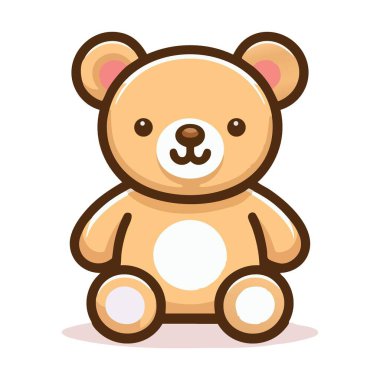 Sevimli Oyuncak Ayı Vektör Çocuk ve Hediye İllüstrasyonu