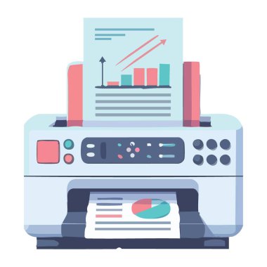 Belge Yazdırma ve Üretkenliği için Ofis Yazıcı Vektör Sanatı