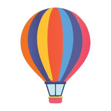 Renkli sıcak hava balonu vektör macera uçuşu ve özgürlük