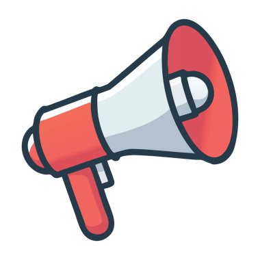 Umumi Duyuru ve İletişim için Hoparlör Çizgi Filmi Vektör Sanatı