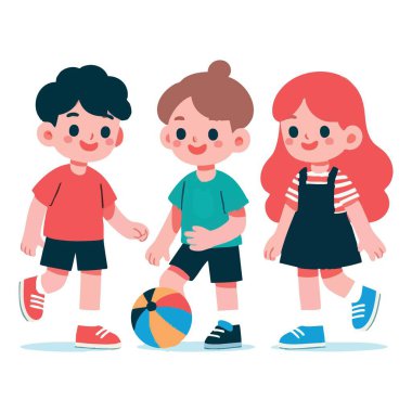 Çocuklar birlikte oynuyorlar, çocuklar top oynuyorlar, çocukluk oyunları, neşe dolu resimler.