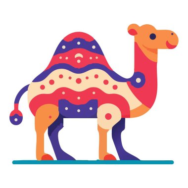 Kültürel Sanat Tasarımı İçin Renkli Dekoratif Deve Çizimi