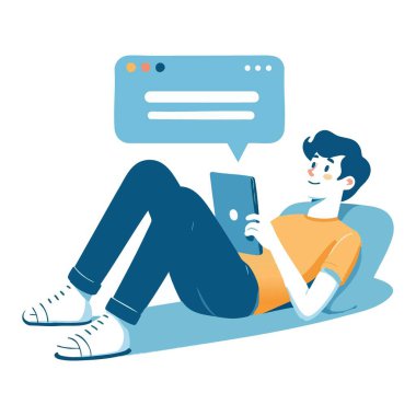 Tabletle Rahatlamak Çevrimiçi İletişim Eğlencesi Zaman Etkinliği