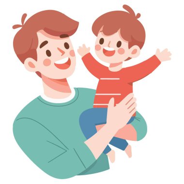 Baba ve Oğul Resimleri Aile İlişkileri Vektörü Grafiklerini Kutluyor