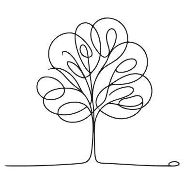 Büyüme Doğa ve Organik Yaşamın Soyut Ağaç Resmetme Sembolü