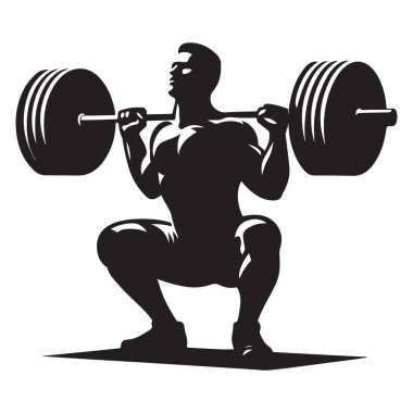 Silüet Halter Vektör İllüstrasyon Kuvveti Vücut Geliştirme Gücü