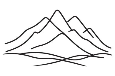 Açık hava macerası için manzara dağ aralığı çizimi vektör çizimi tasarımı