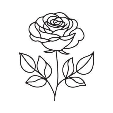 Yaratıcı Projeler için Zarif Gül Çiçeği Vektör Tasarımı