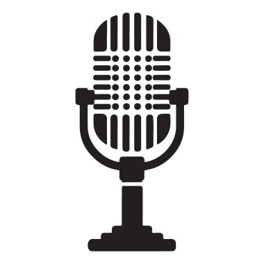 Ses Kaydetme Vektörü için Retro Mikrofon Silueti ResmiComment