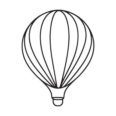 Seyahat ve macera için basit sıcak hava balonu vektör çizimi