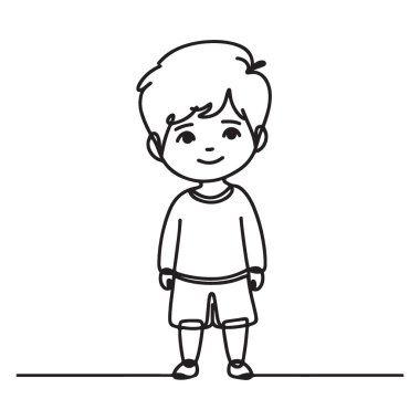 Çocuk Tasarım Projesi için Küçük Çocuk Çizgi Filmi Vektör İllüzyonu