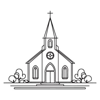 Serene Church İnşa Satırı Sanat Resimleri Vektör ResmiComment