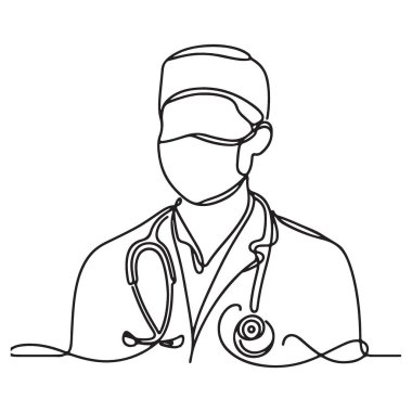Doktor Tasviri Devamlı Çizim Tıbbi Profesyonel Konsept