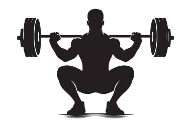 Güçlü bir adam ağırlık kaldırıyor. Spor yapıyor.