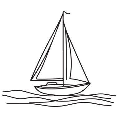 Yelkenli yelkenli yelkenli çizimi