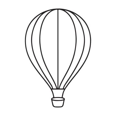 Sıcak Hava Balonu Hattı Seyahat Tasarımları için Sanat Vektörü İllüstrasyonu