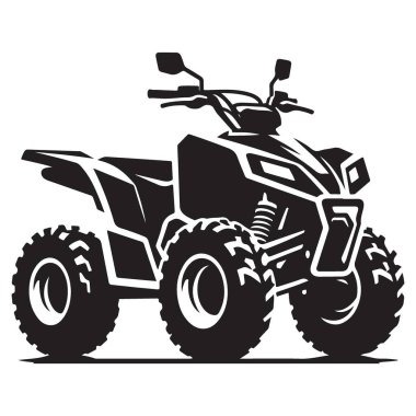 Güçlü ATV Dörtlü Bisiklet Silueti Macera için Vektör İllüstrasyonu