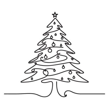 Minimalist Noel Ağacı İllüstrasyonu Tatil Sezonu Süslemeleri