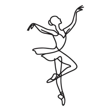 Zarif Balerin Seçkin Vektör Silüeti Görüntü ve Dans Uyumu