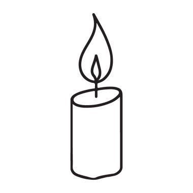 Dekorasyon ve Gevşeme için Basit Mum Yanan Silüet Vektör Tasarımı