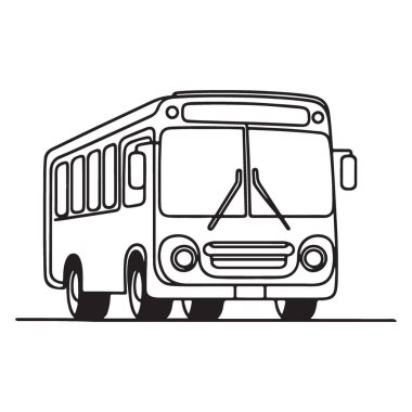 Ayrıntılı Okul Otobüsü Özeti Resimli Taşıma Vektörü Grafiği