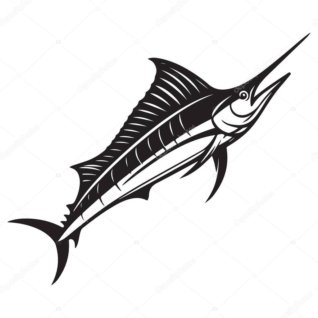Marlin Fish Vector Illustration for Sporting Goods and Fishing Gear