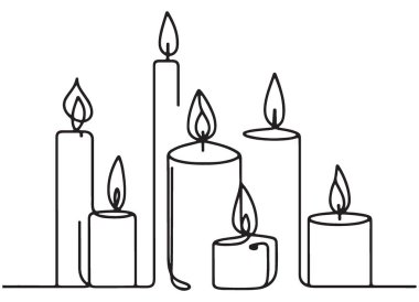 Büyüleyici Mumlar Gruplu Satır Işığı ve Sıcaklığı Çiziyor