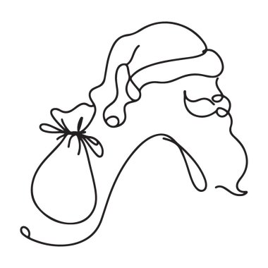 Zarif Noel Baba Tasviri Tek Çizgili Çizim Biçimi