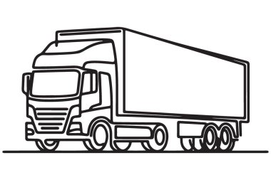 Yarı Kamyon Siluet Vektör Resimlendirme Taşımacılık ve Lojistik