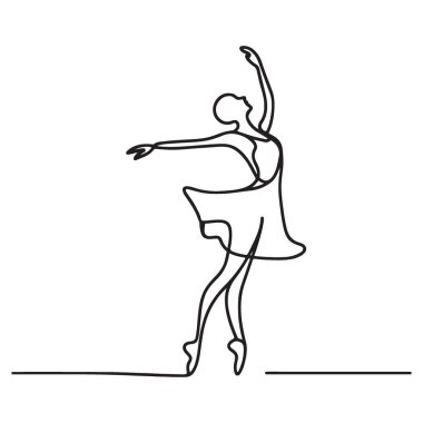 Zarif Balerin Sahne Sanatı Silüeti Vektör İllüstrasyonu