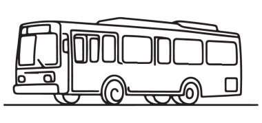 Şehir Toplu Taşımacılık Otobüs Taşıtları Vektör İllüstrasyon Tasarımı