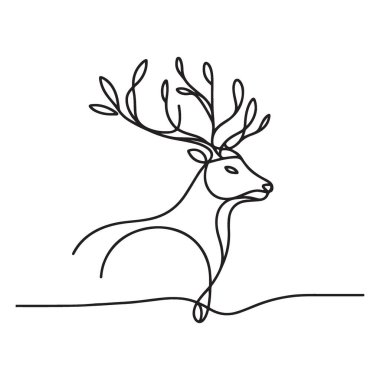 Majestic Tek Hat Geyik Kafa Resimleri Antler Zarif Tasarım