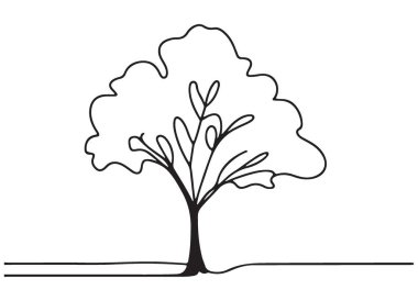Tek Ağaç Vektörü Resimleri Dalları Silueti ile Basit Sanatlar