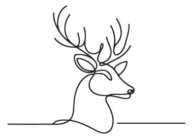 Görkemli Geyik Silüeti Doğanın Sürekli Çizimi