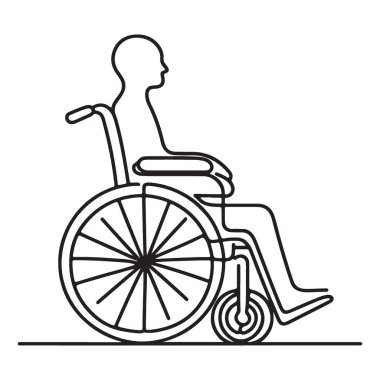 Erişilebilirlik Silüeti Bir Tekerlekli Sandalyenin Sürekli Çizimi