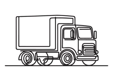 Kamyon Bir Çizim Sanatı Taşıma Aracı Silüeti