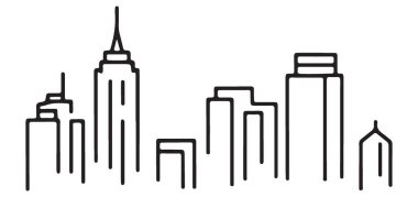 Şehir Skyline Vektör İllüstrasyonu Şehir Manzarası ve Modern Mimarlık Tasarımı