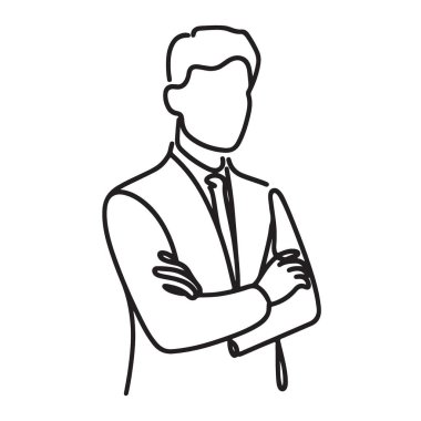 Profesyonel iş adamı silüeti, kolları bağlı.