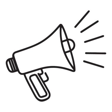 Hoparlör Duyurusu için Megafon Vektör İllüstrasyonu ile Etkili Tanıtım