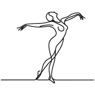 Zarif Balerin Siluet Çizgisi Sanat Dansçısı Poz Çizimi